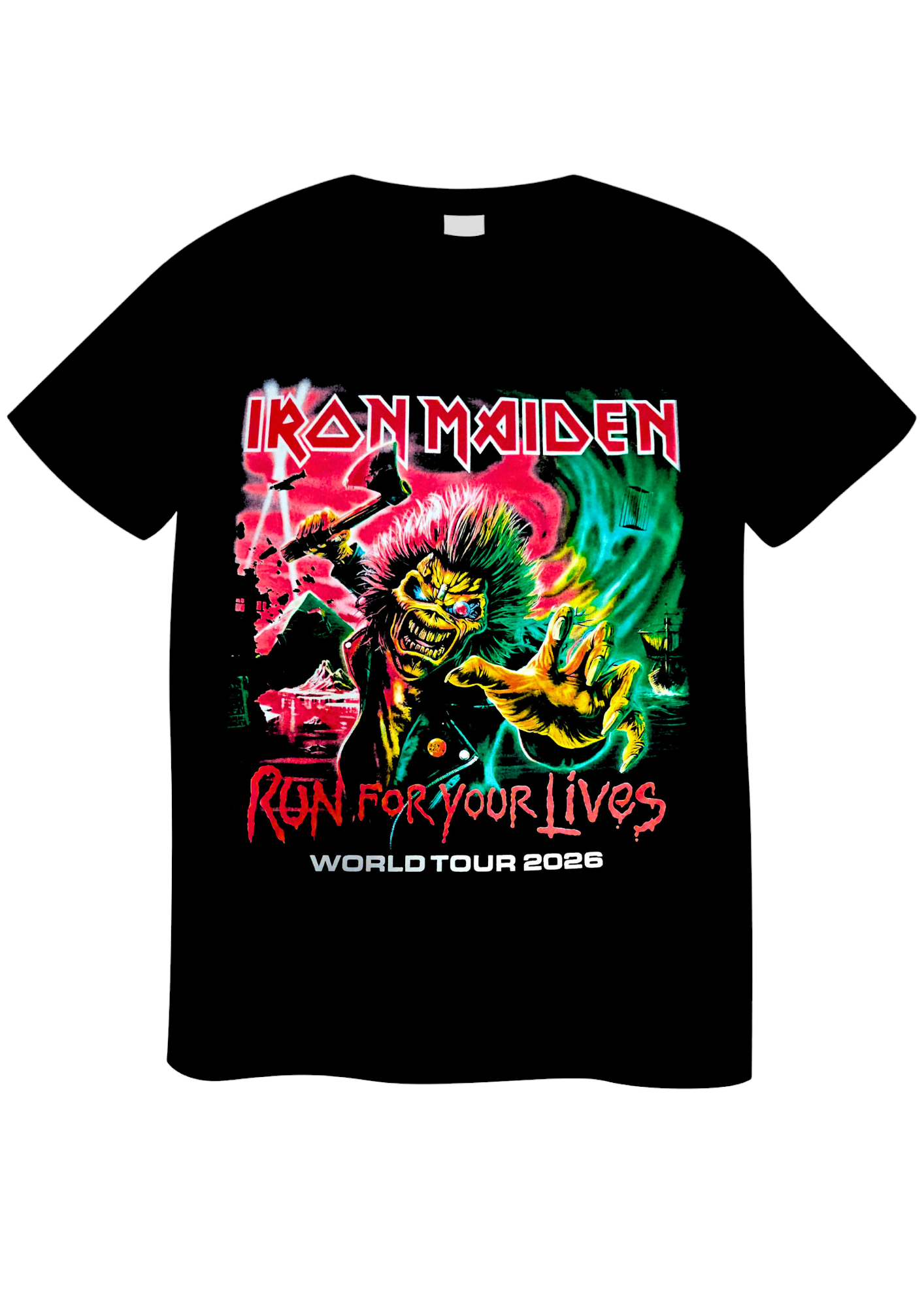 REMERA IRON MAIDEN RUN FOR YOUR LIVES (UNISEX)